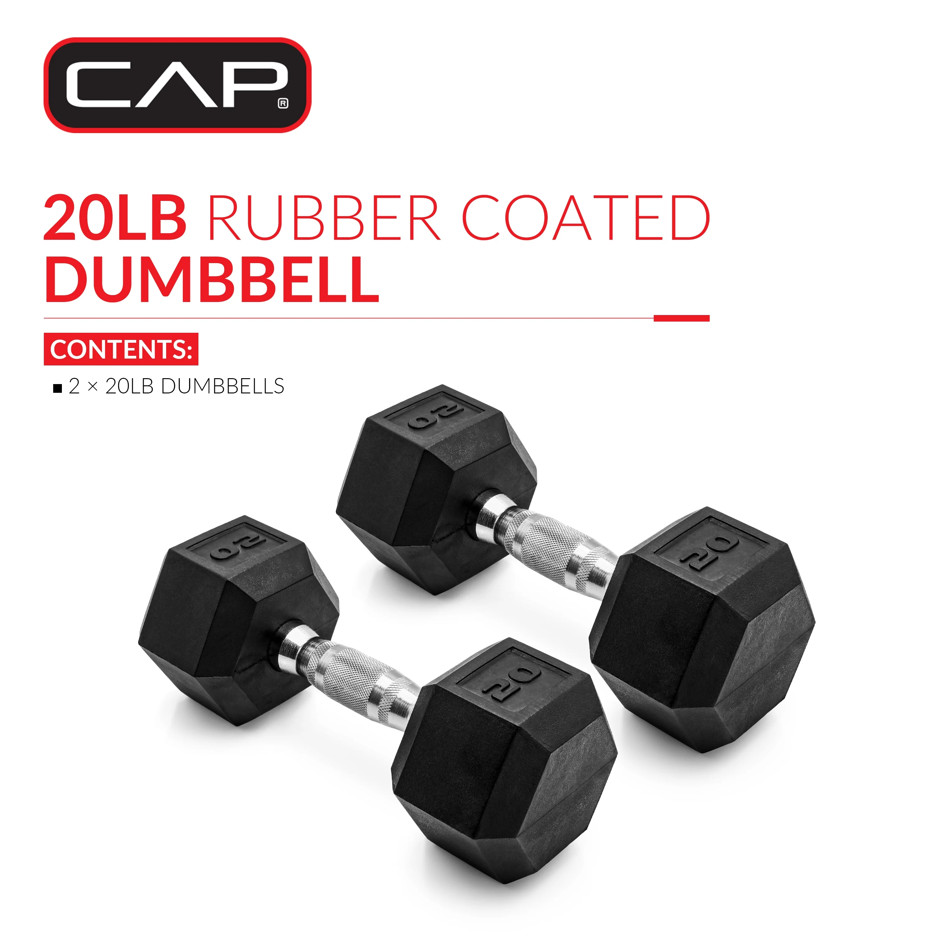 CAP Barbell Coated Hex Dumbbell Set