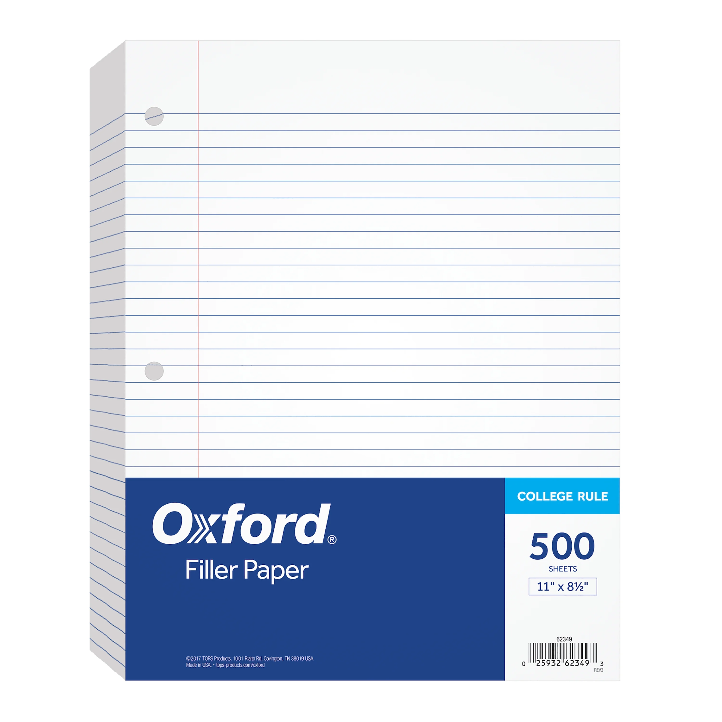 Oxford Filler Paper College Ruled 500 Sheets